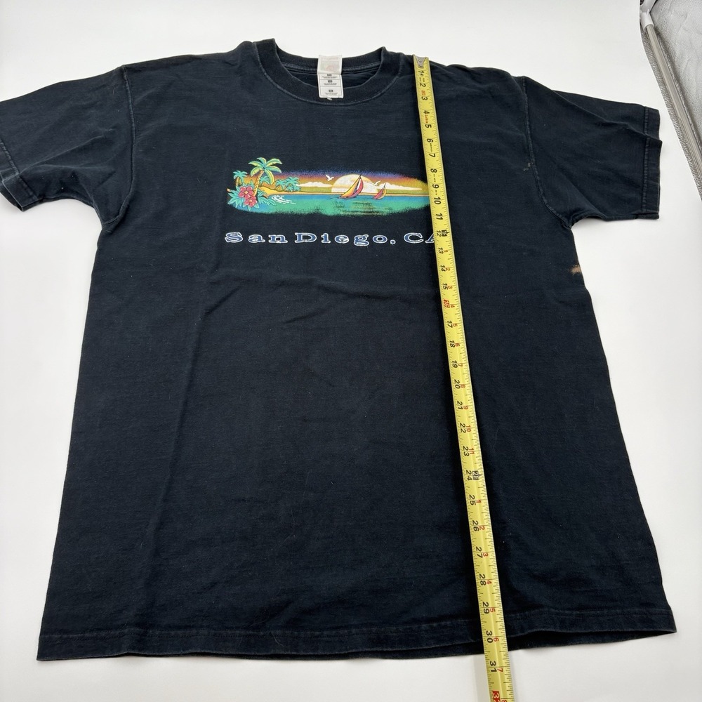 Vintage Fruit of the Loom San Diego CA T-Shirt Mens XL Black Graphic Tee - Picture 6 of 9